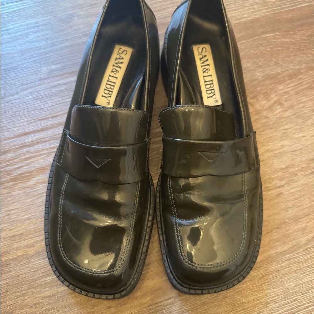 Sam & Libby dark green Patent Leather Loafers